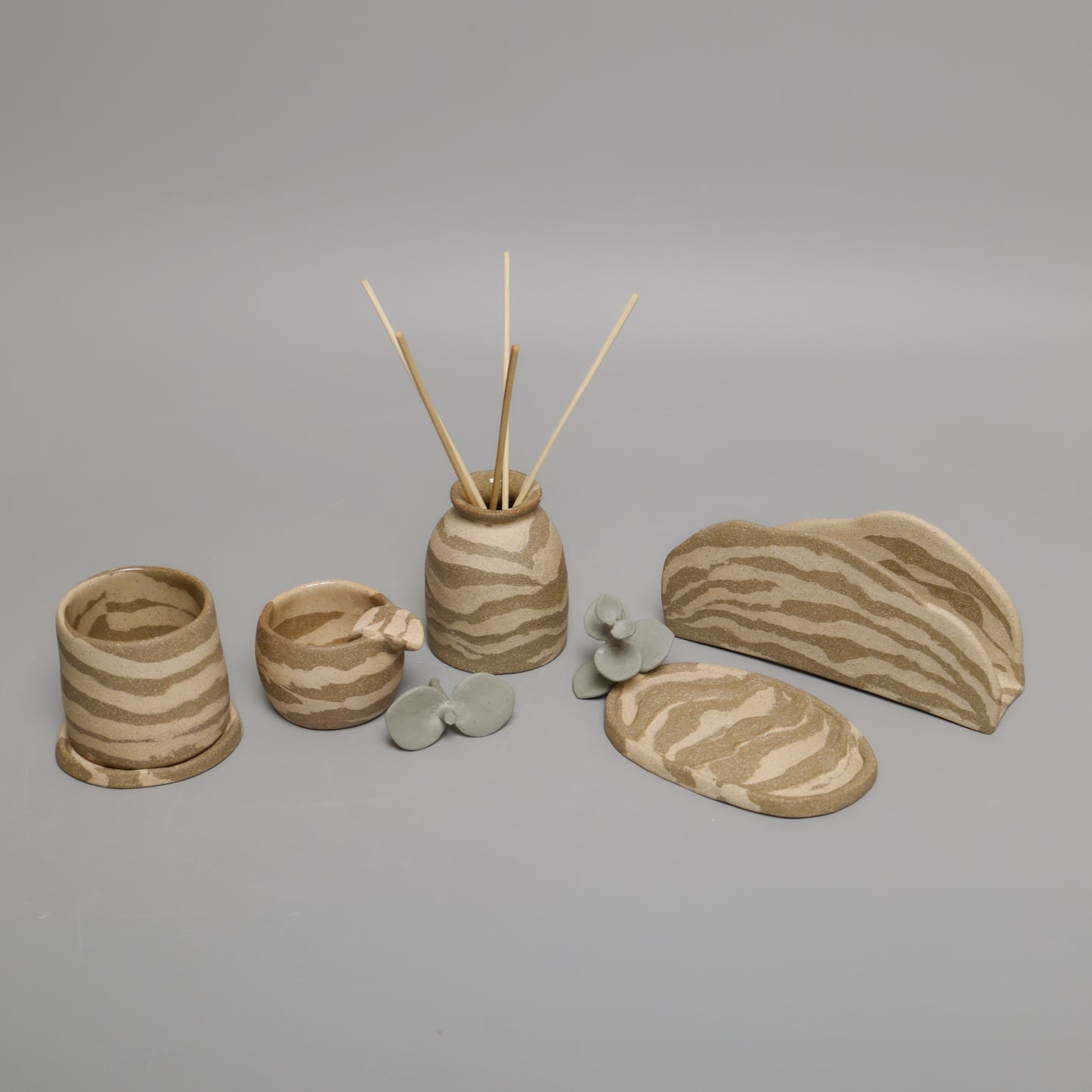 Tan & brown animal print inspired soap dish
