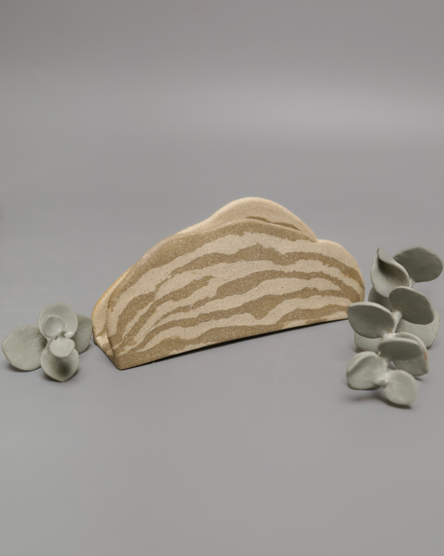 Tan & brown animal print inspired napkin holder