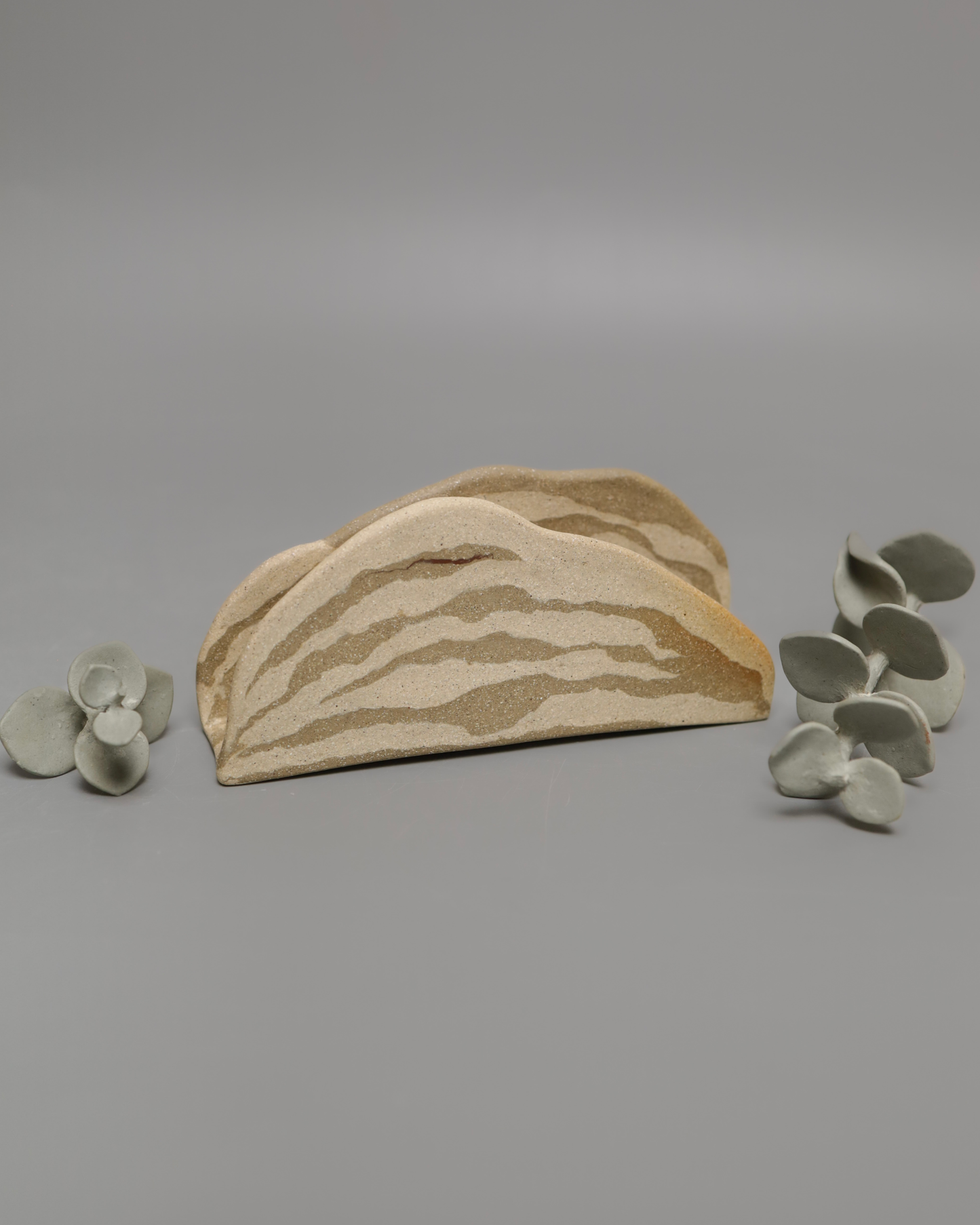 Tan & brown animal print inspired napkin holder