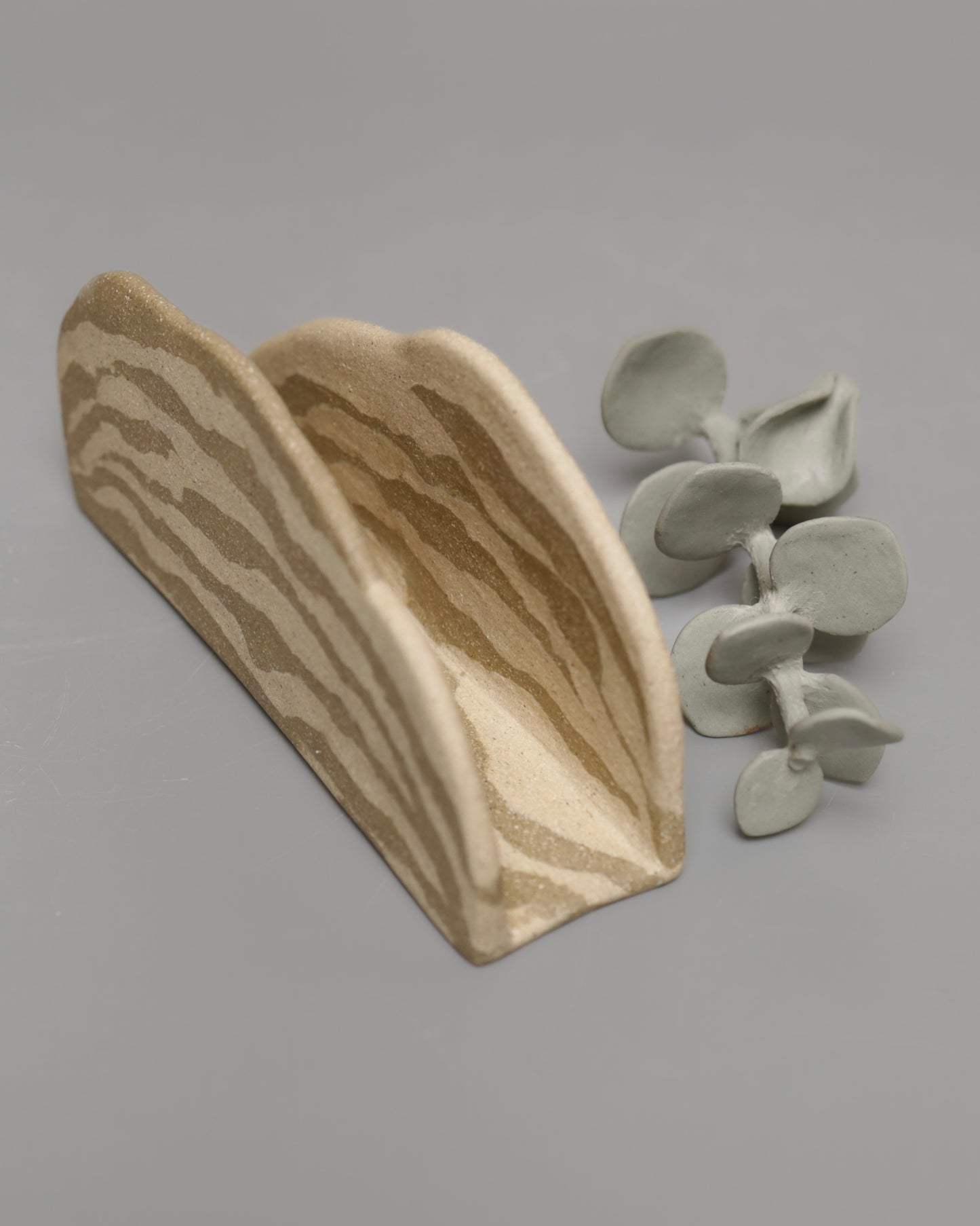 Tan & brown animal print inspired napkin holder