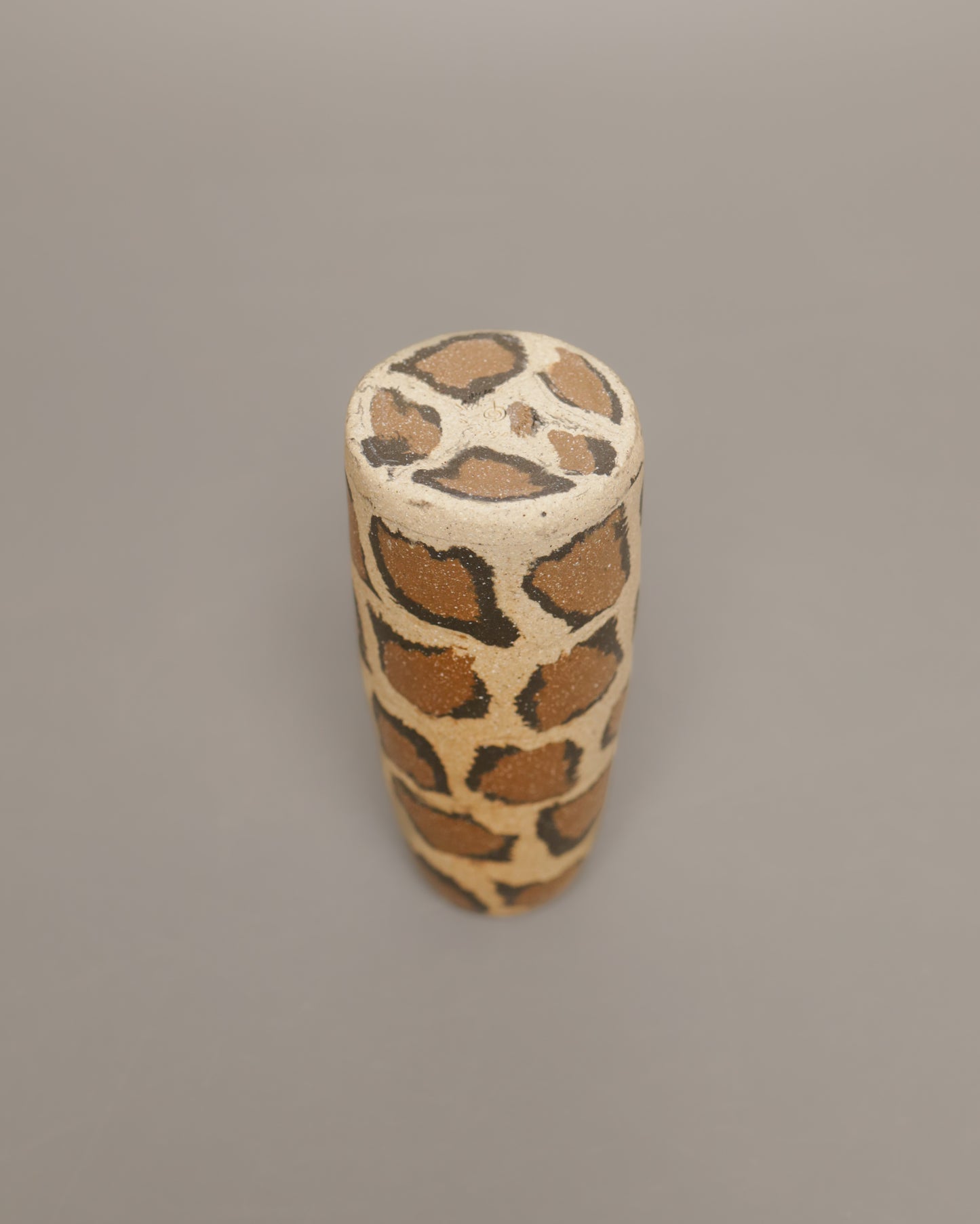 Animal print inspired part ii - leopard print tall vessel with kintsugi repair