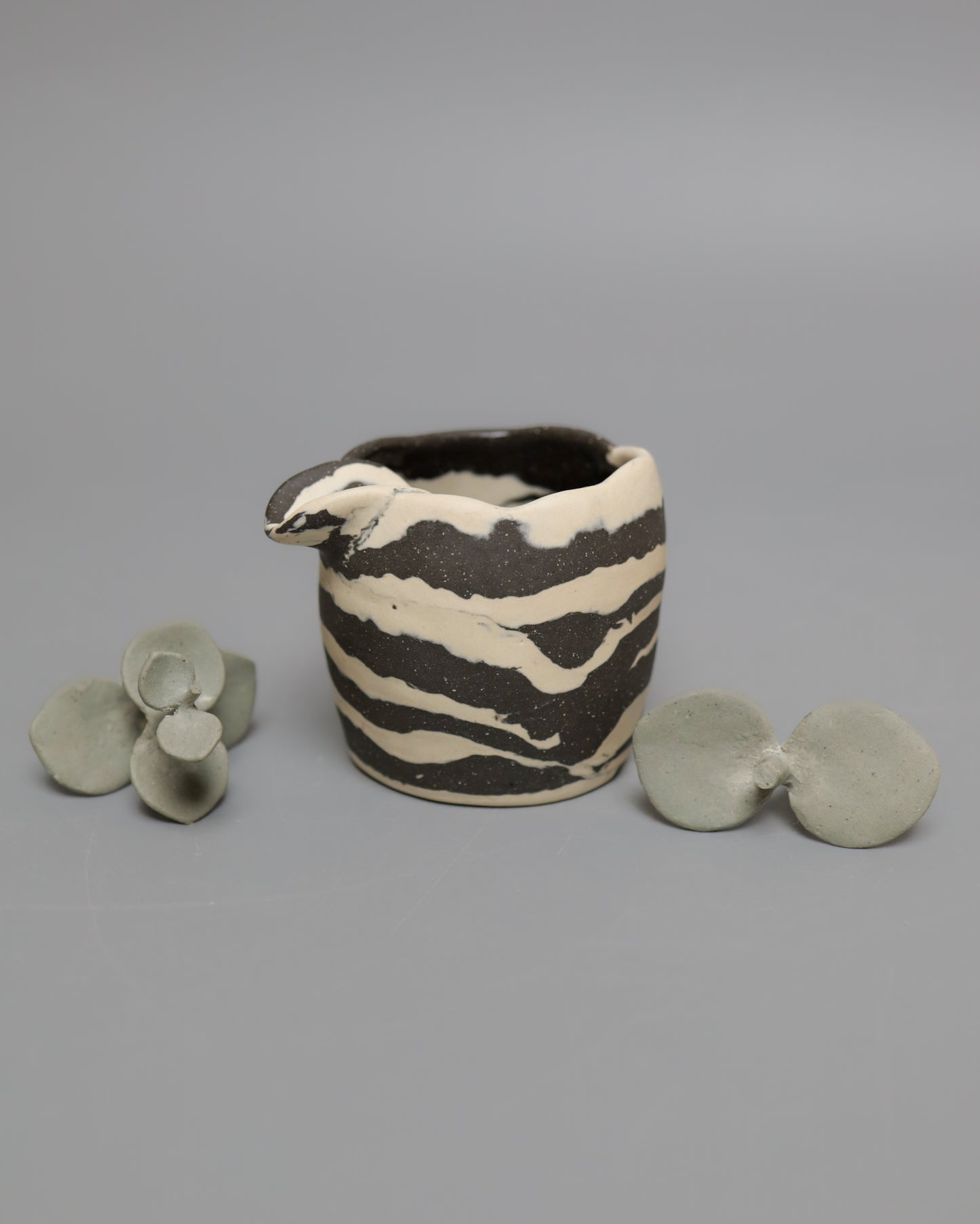 B&W animal print inspired ashtray