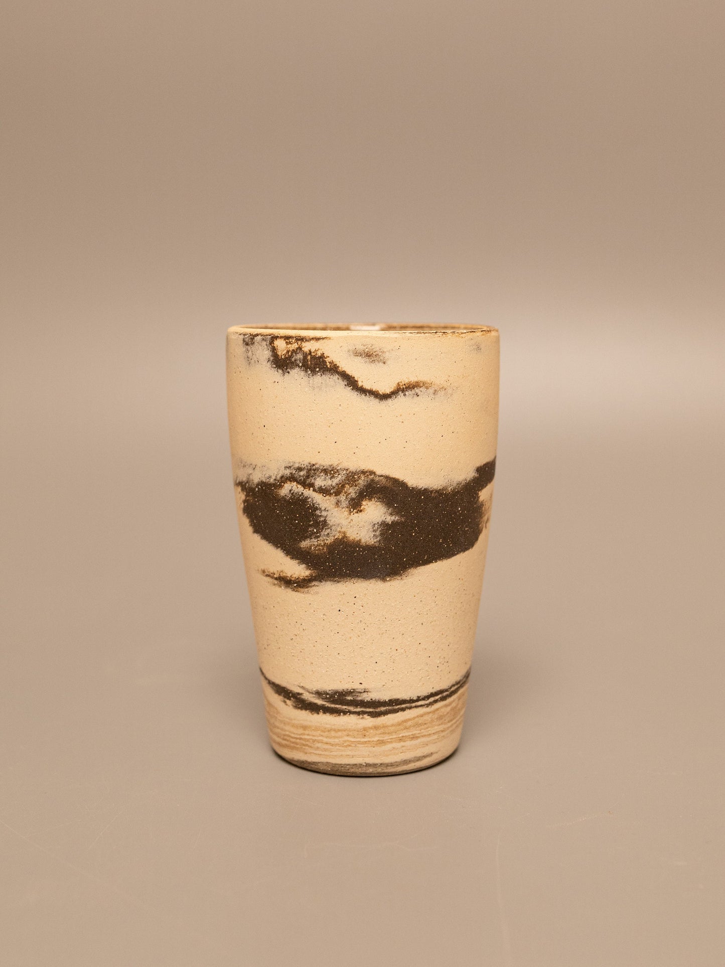 Tall marbled clay cup 4