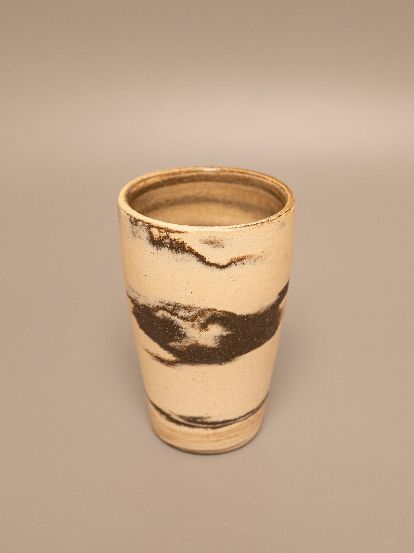 Tall marbled clay cup 4